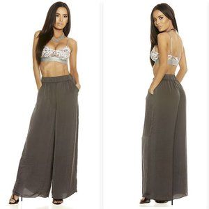 Gray Palazzo Pants